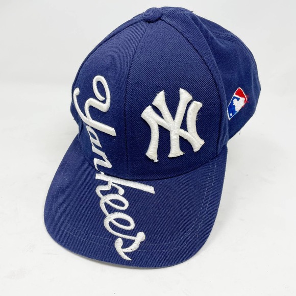 New York Yankees Other - NY Yankees Embroidered Hat Wool Blend Navy and White Adjustable Strap Back